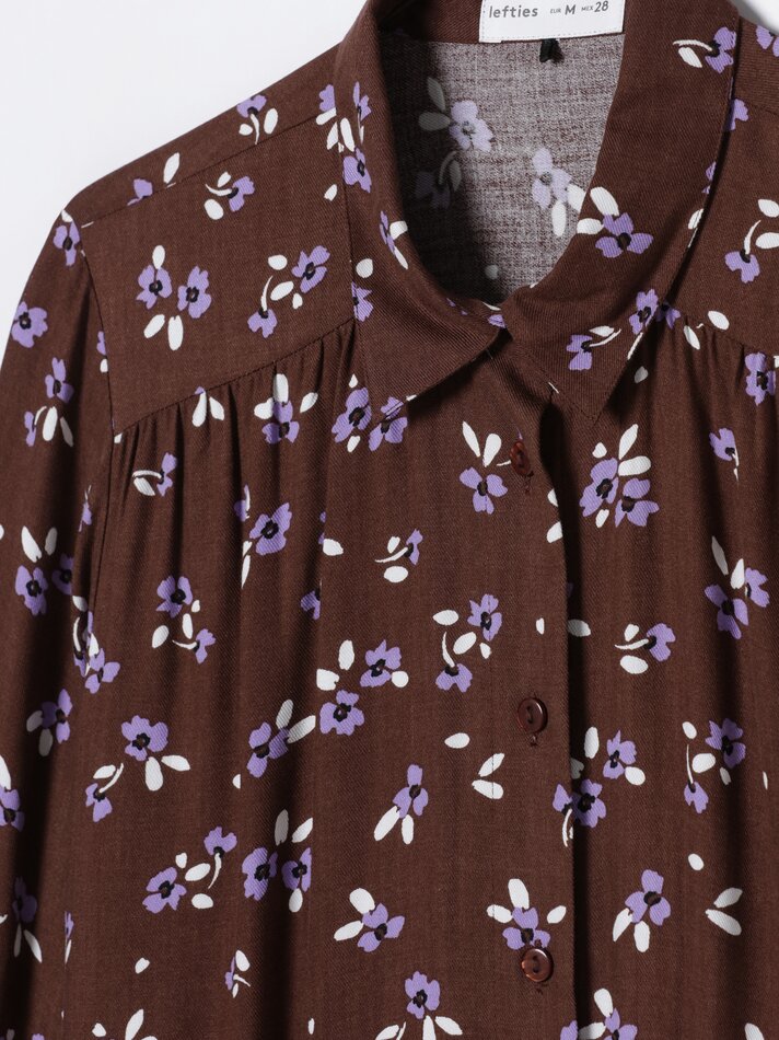Vestido longo estampado - Marrom