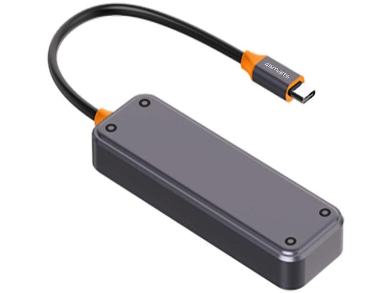 4smarts USB-Hub 4 in 1 Lucid Hub Kompakter USB-C-Hub für Notebooks und Mobilgeräte