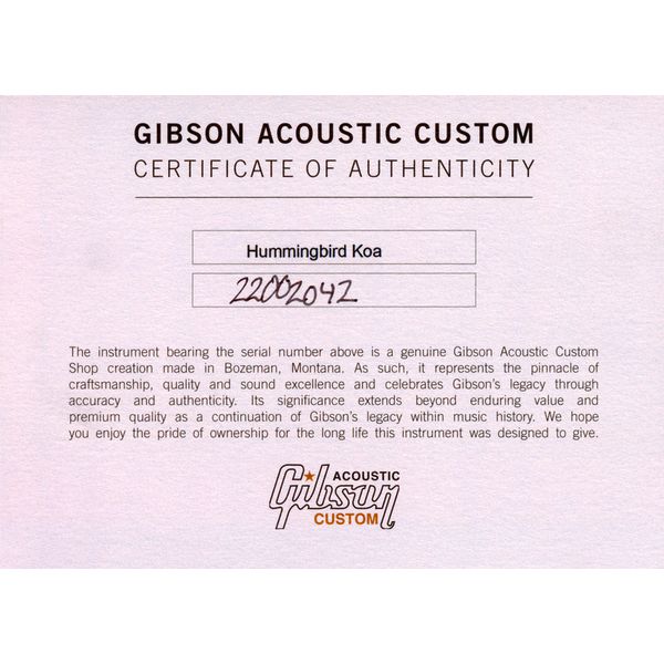 Gibson Hummingbird Custom Koa