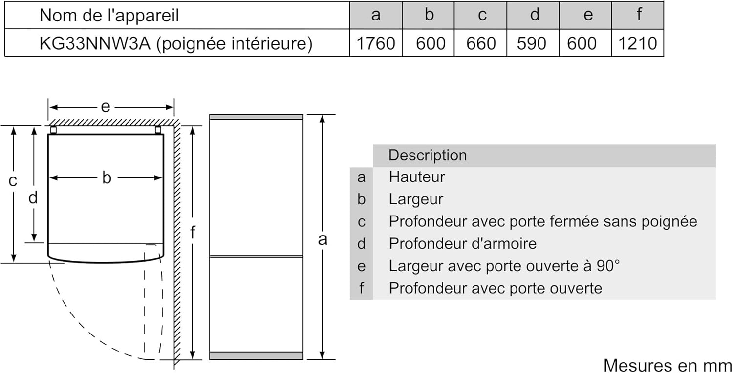Bosch KGN33NLEB Serie 2 Kühl-Gefrier-Kombination, 176 x 60 cm, 192 L Kühlen & 87 L Gefrieren, NoFrost nie wieder abtauen, LED-Beleuchtung gleichmäßige Ausleuchtung