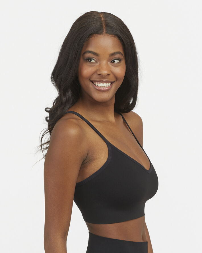 Spanx EcoCare Seamless Shaping Longline Bralette Very black