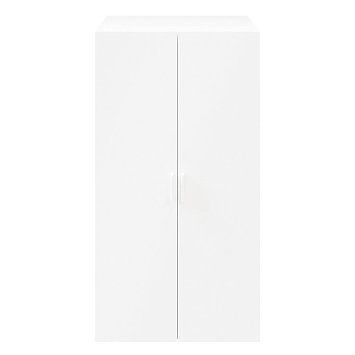 Armoire penderie portes battantes blanches avec 6 étagères GoodHome Atomia H. 187,5 x L. 100 x P. 60 cm