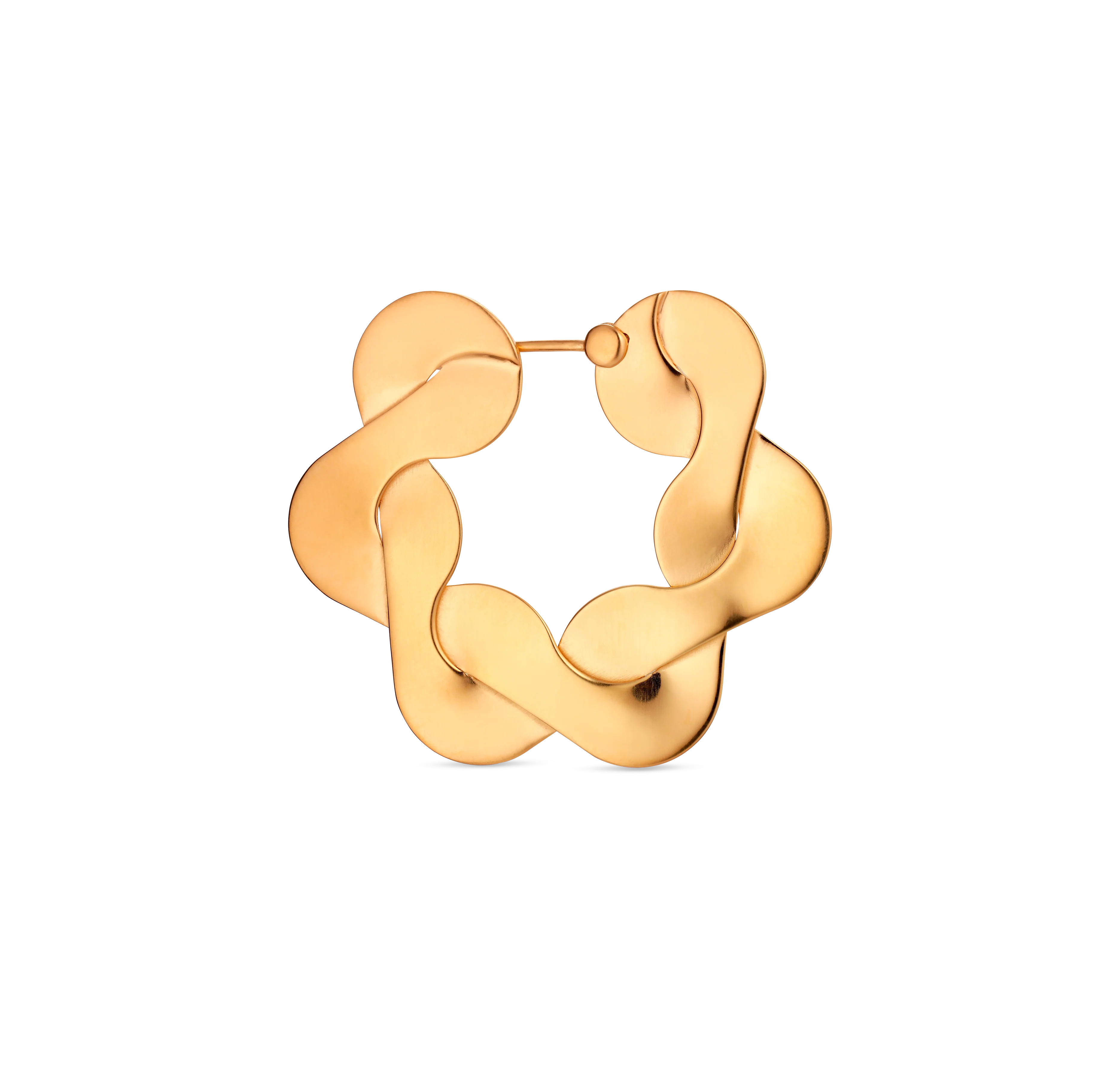 Jane Kønig  Big Wavy hoop - forgyldt