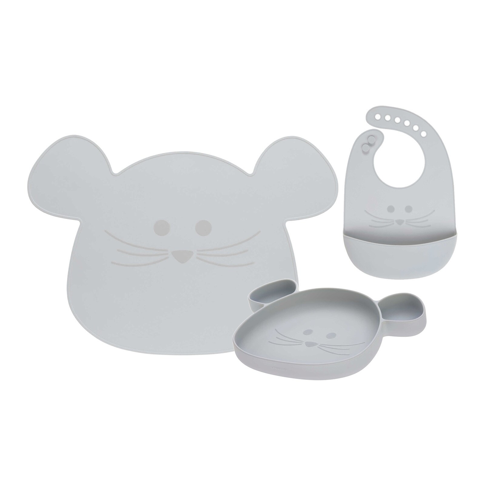 Lässig Silikon Geschirrset mit Lätzchen Little Chums 3er Set