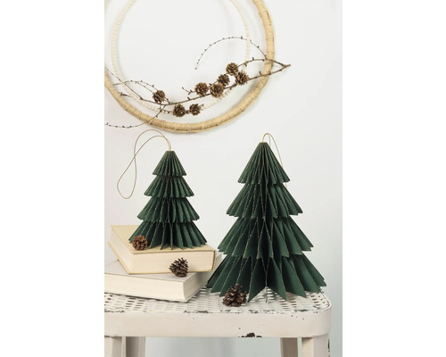Honingraatdecoratie KLASSIEKE KERSTBOMEN - set van 2