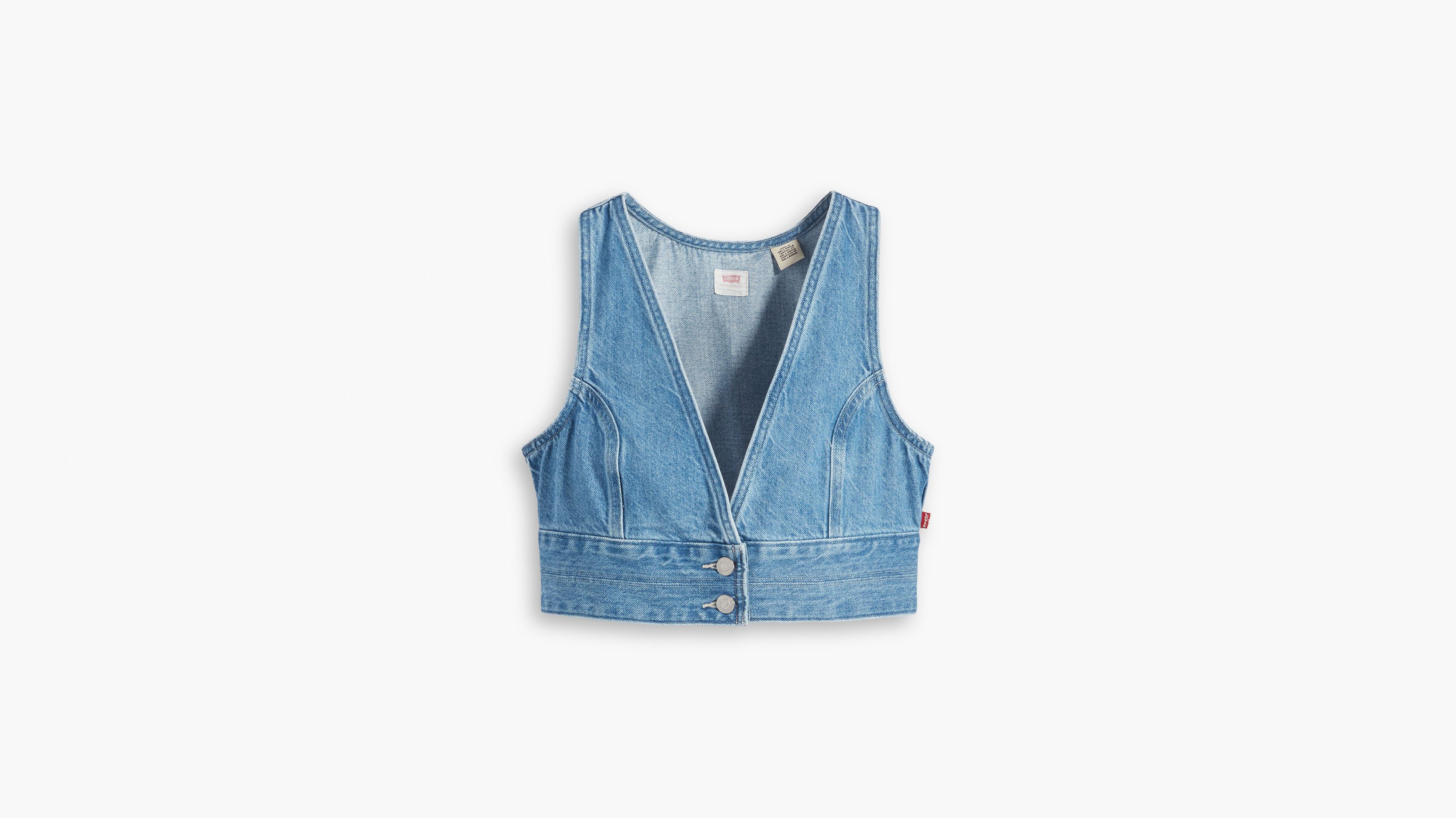 Crop top denim Raine - Indigo Stonewash - Bleu