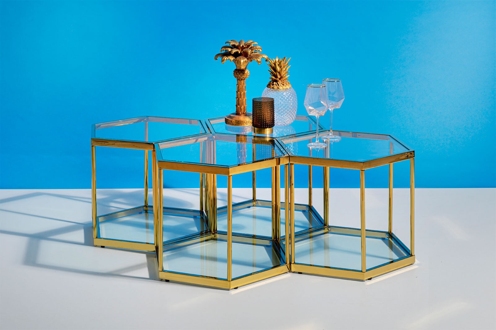 KARE DESIGN Couchtisch COMB 45 cm goldfarbig
