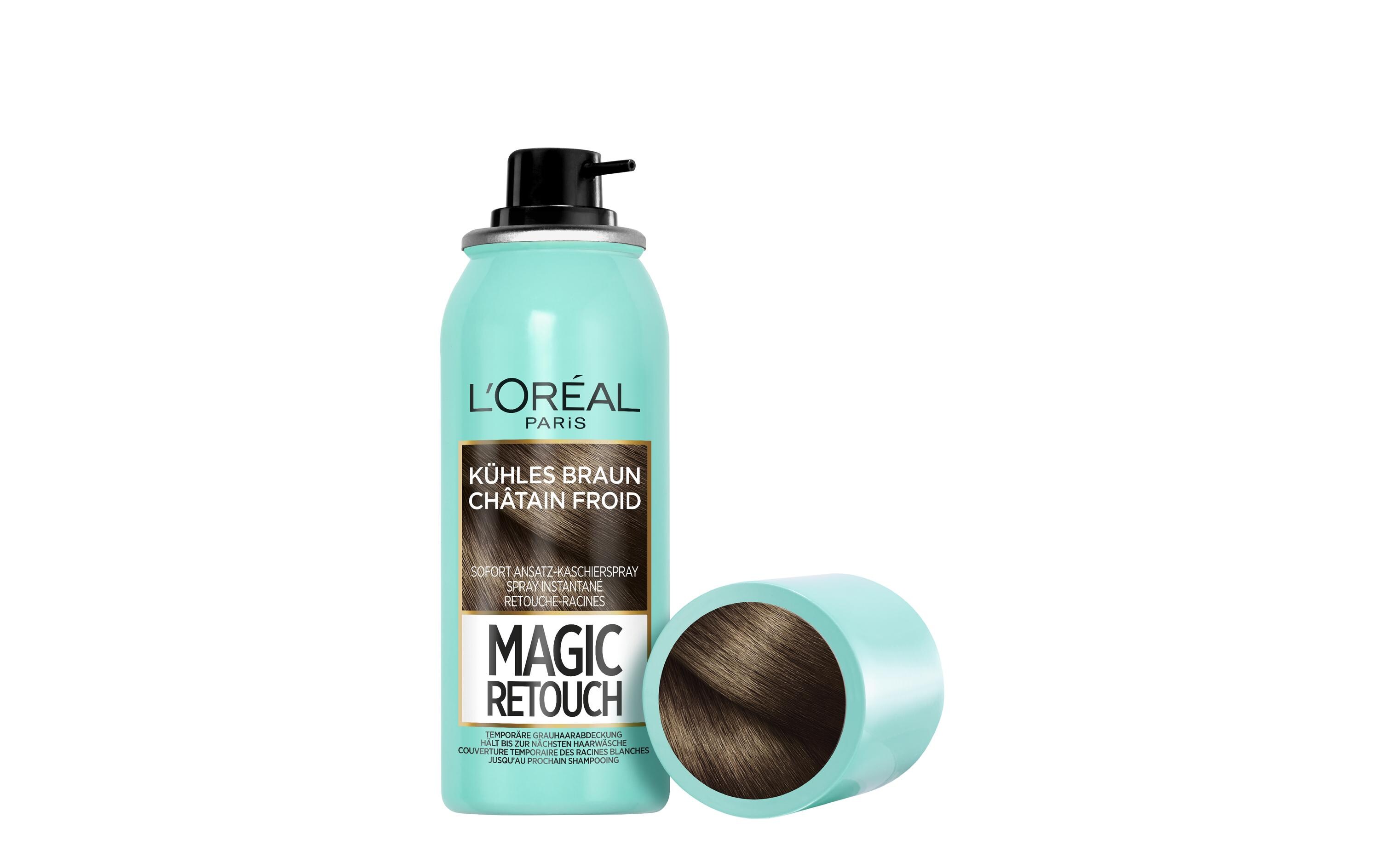Haaransatz-Spray Magic Retouch Kühles BraunKaschiert den grauen Haaransatz in nur 3 Sekunden