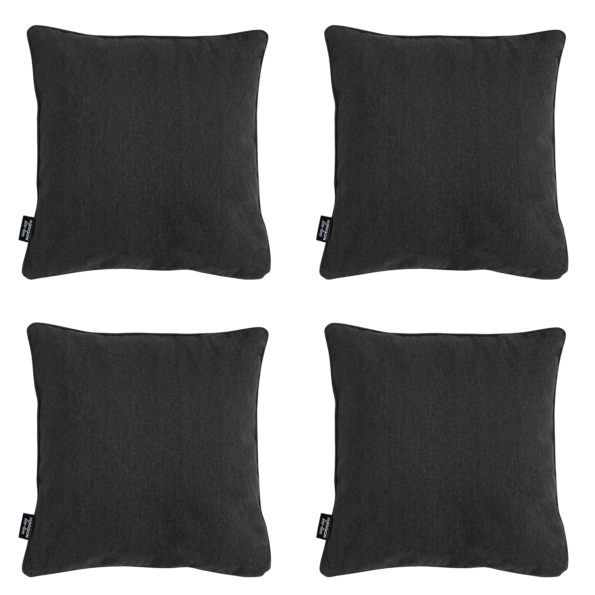Madison Black canvas eco+ Sierkussen - Set van 4