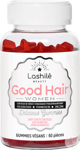 Lashilé Good Hair Women Anti-Chute Cheveux Femmes Complément Alimentaire Végan 60 Gummies