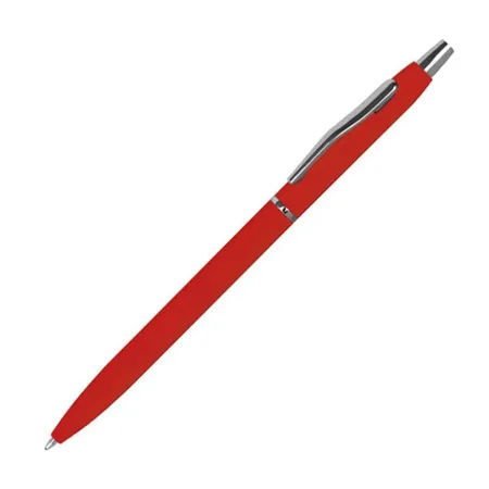 Macma Kugelschreiber aus Metall, gummiert, rot, 10 Stück