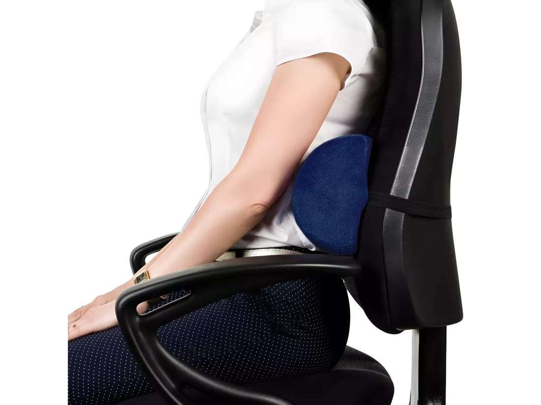 Demi-Traversin de Soutien Lombaire à Mémoire de Forme MULTIFONCTIONNEL - 42x18x10 -Sangle réglable