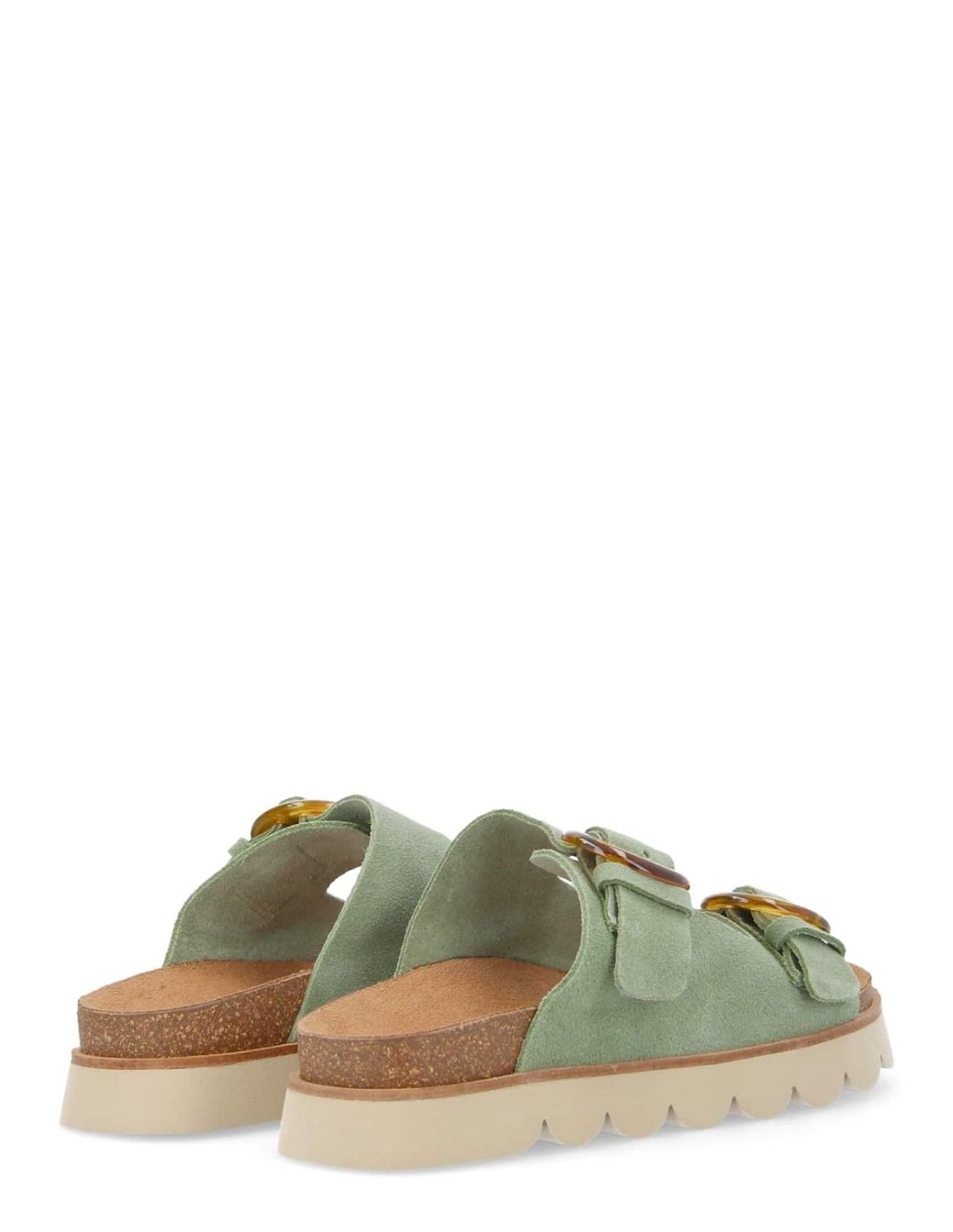 no name Mules Femme Sandy Slap Cuir Tilleul