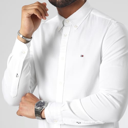 Chemise Manches Longues Core Flex Dobby 5038 Blanc
