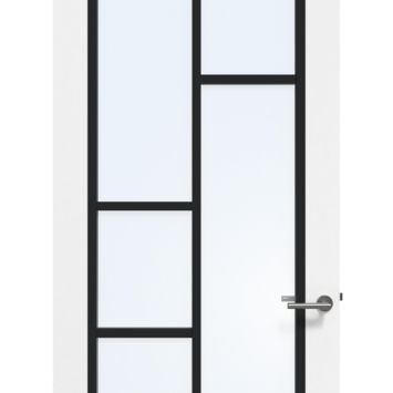 Arne & Bodil binnendeur ABD506 blank glas - wit afgelakt - glaslat diep zwart