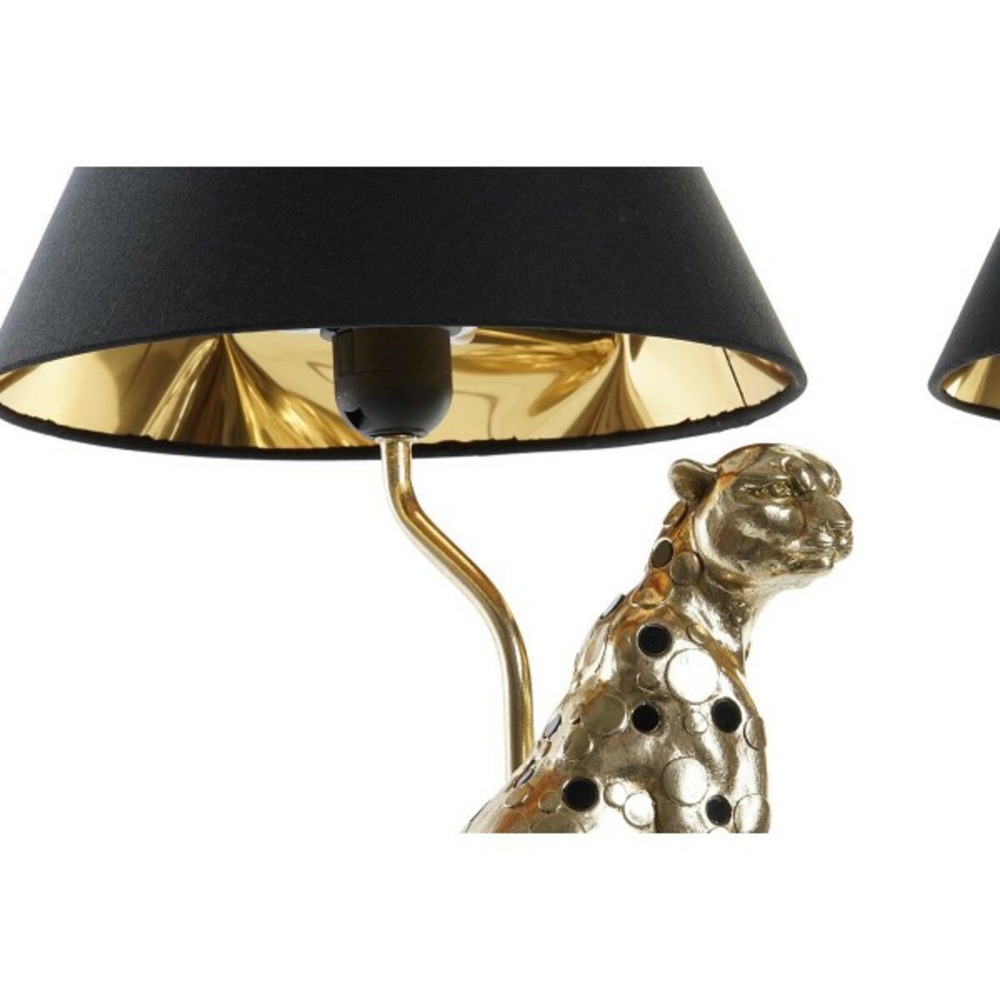 Lampe de bureau argenté noir doré colonial 220 v 50 w (26 x 26 x 46 cm) (2 unités)