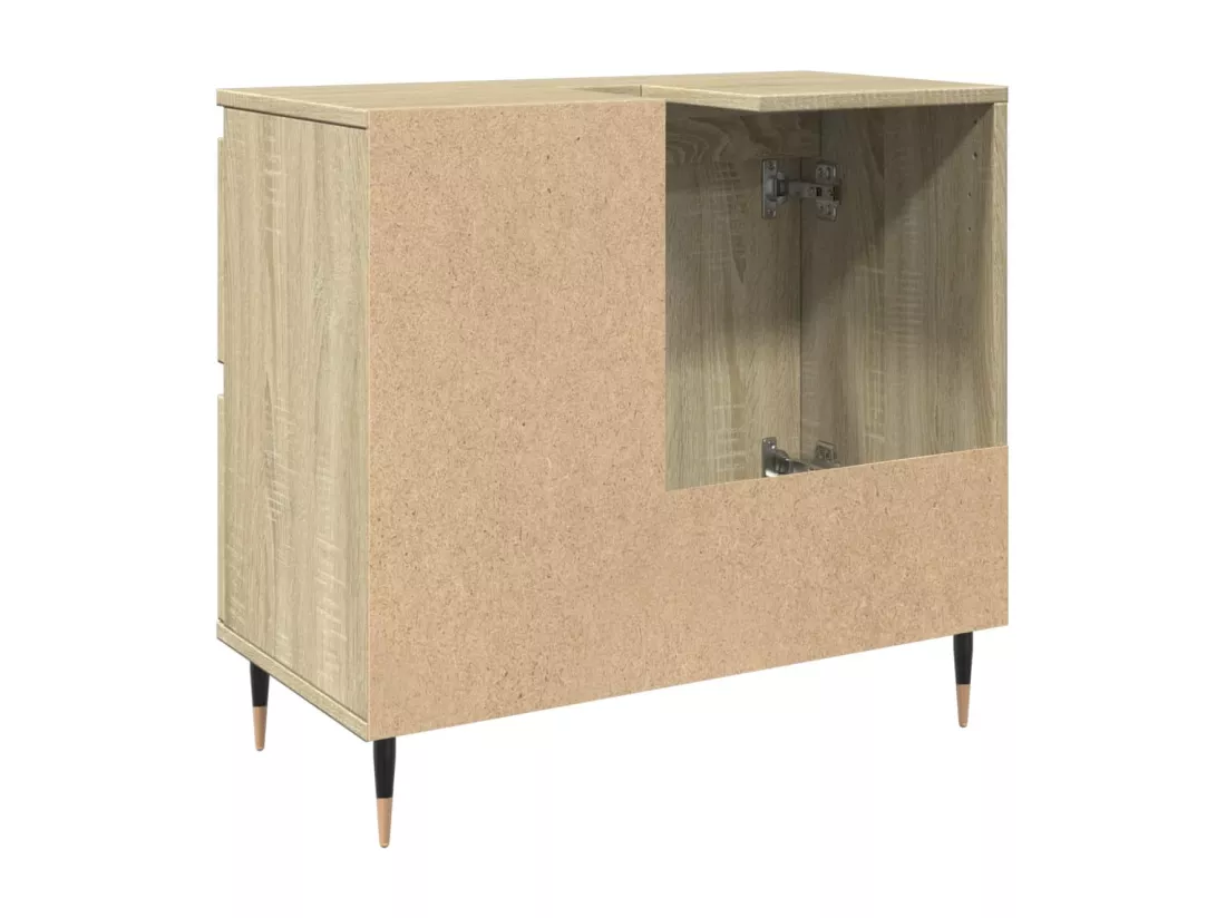 Armoire lavabo de salle de bain chêne sonoma bois d'ingénierie