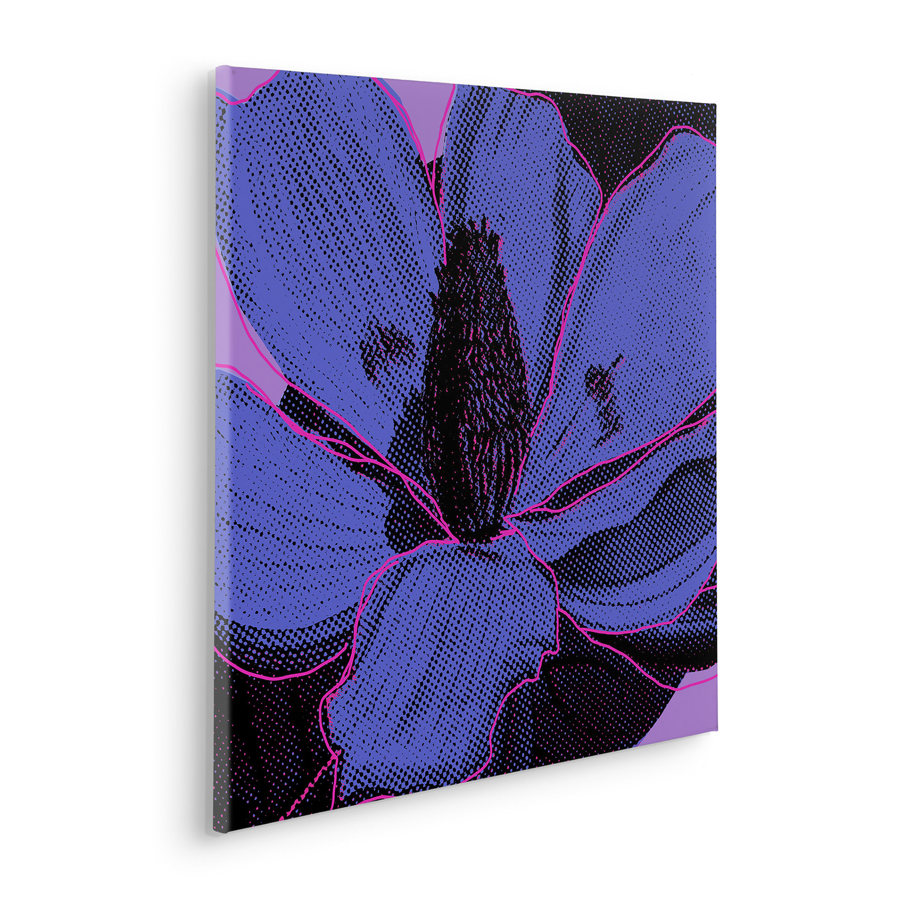 Keilrahmenbild PURPLE FUSION - lila-schwarz-rot - 60x60 cm