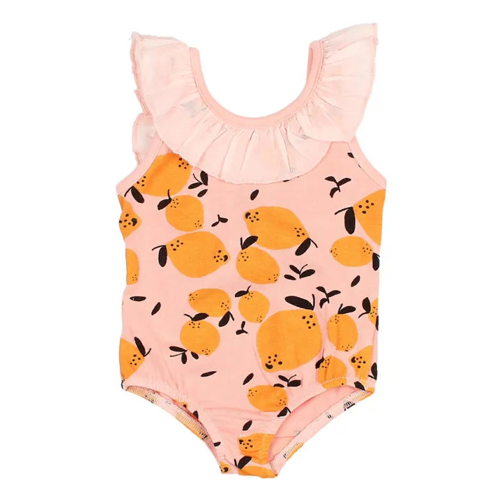 Búho Maillot de Bain 1 Pièce Coton Bio Citrons Bébé | Corail