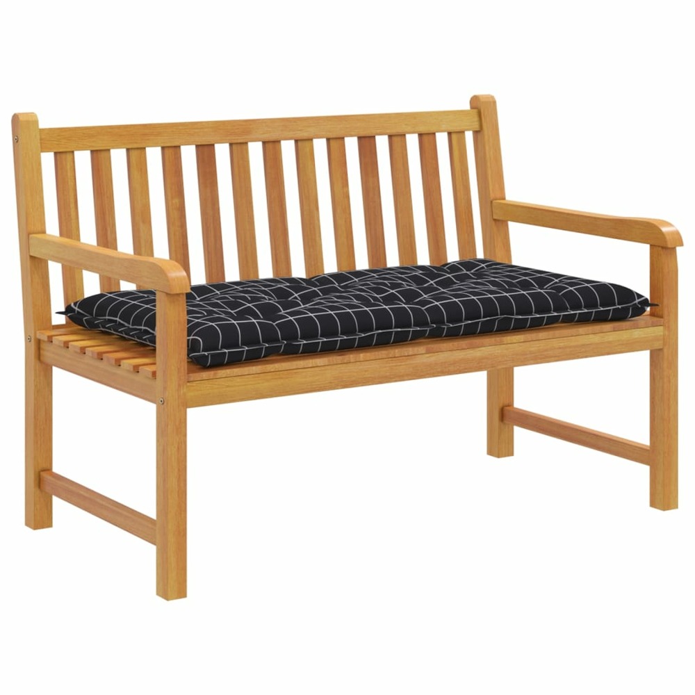 Coussin de banc de jardin carreaux noir 100x50x7cm tissu oxford
