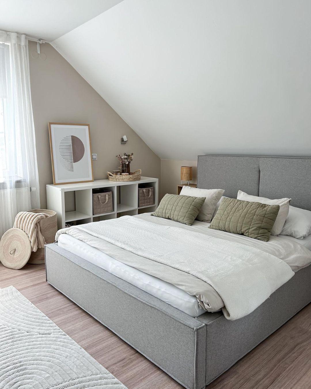 Bed met opbergruimte Stof MOISSAC 160 x 200 cm Lichtgrijs