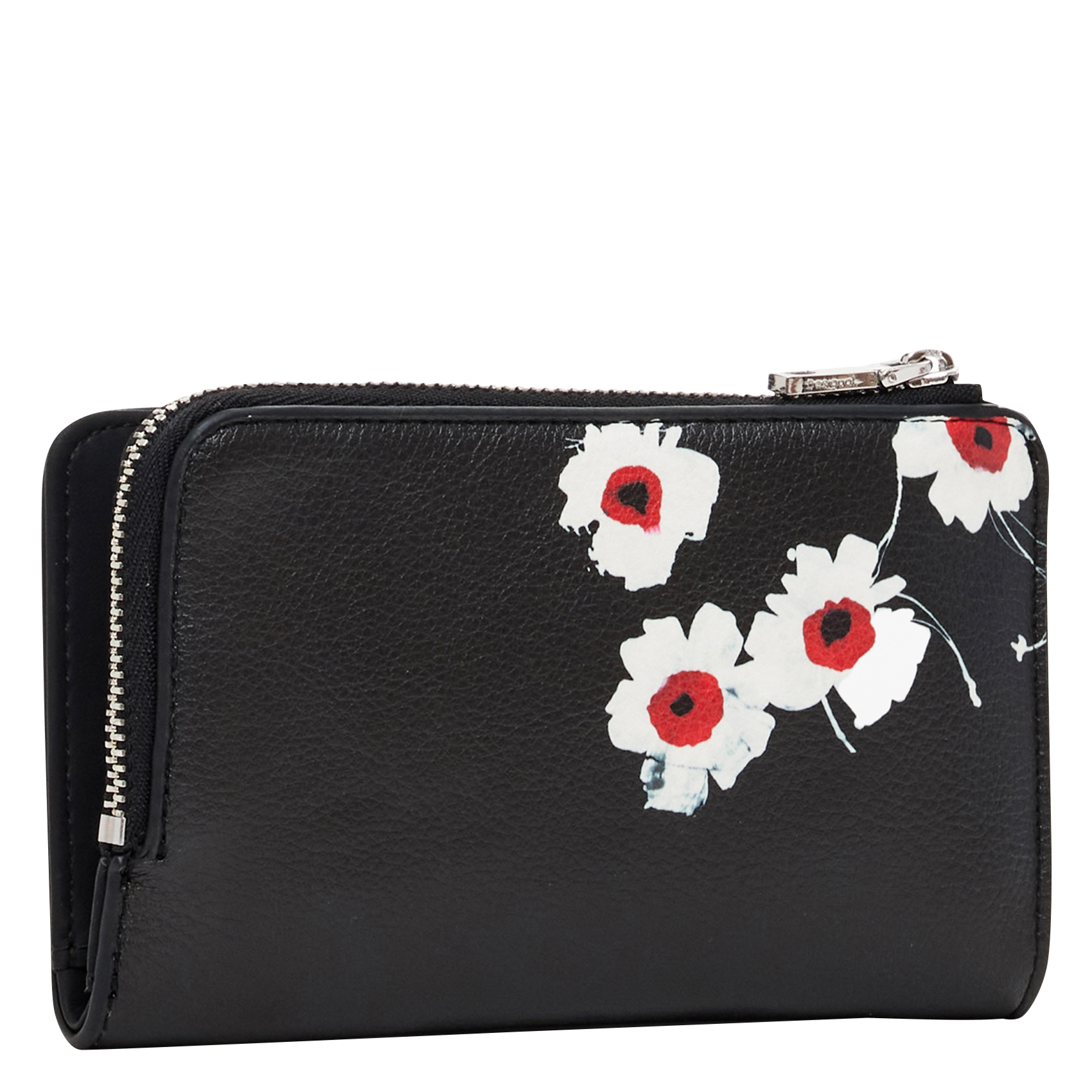 Portefeuille motif floral | Noir