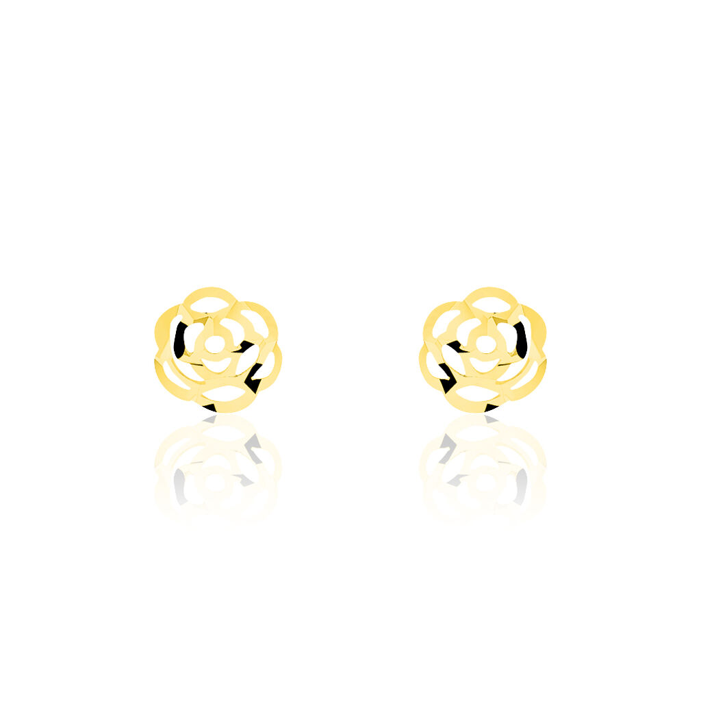 Boucles D'oreilles Puces Philine Fleur Or Jaune