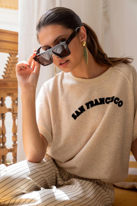 Geisha beige dames sweater