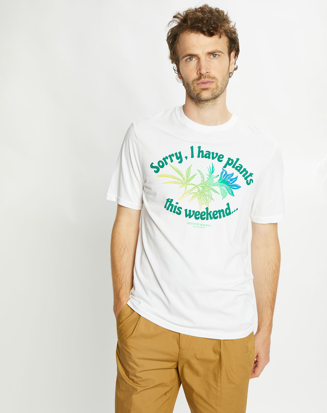 Scotch & Soda T-Shirt Plantes blanc