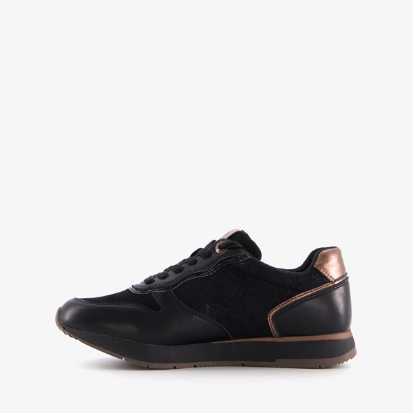 Tamaris dames sneakers zwart met metallic details
