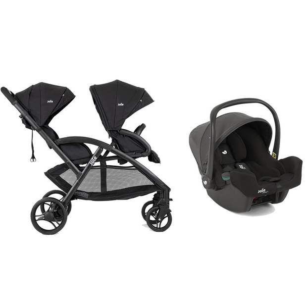 Poussette DUO EVALITE double + I-SNUG 2 Shale - JOIE