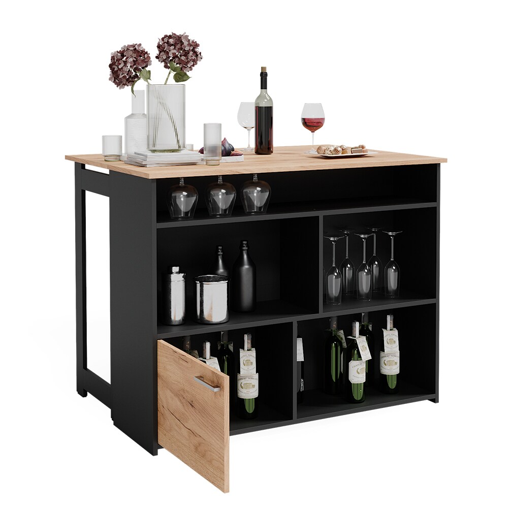 Vicco Bartisch Dominic Eiche Anthrazit 116 x 37 cm Esszimmer Küche offene Fächer Tür