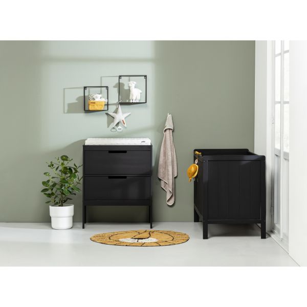 Europe Baby Ralph Babykamer Zwart | Bed 60 x 120 cm   Commode