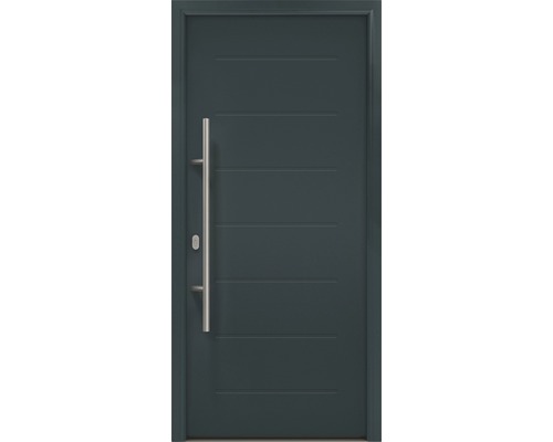 EcoStar ISOPRO IP 015 voordeur, 1100 x 2100 mm, linksdraaiend, RAL 7016 antracietgrijs, inclusief beslagset, RVS-greep, veiligheidsprofielcilinder met 5 sleutels