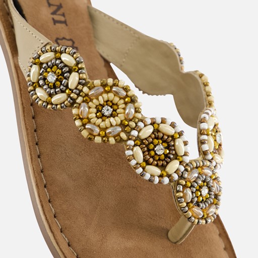 Lazamani Slippers beige Leer