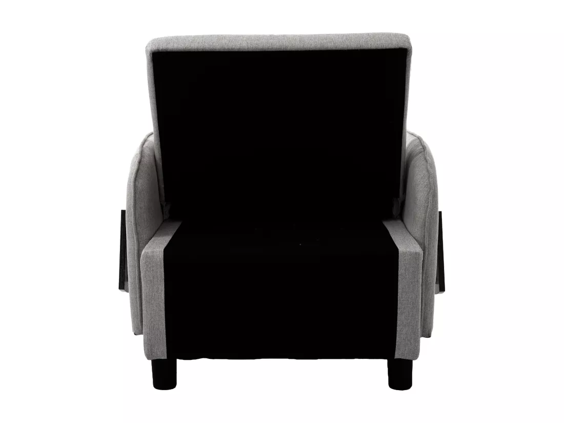 Fauteuil escamotable en lin - avec tables d'appoint pliantes - Gris