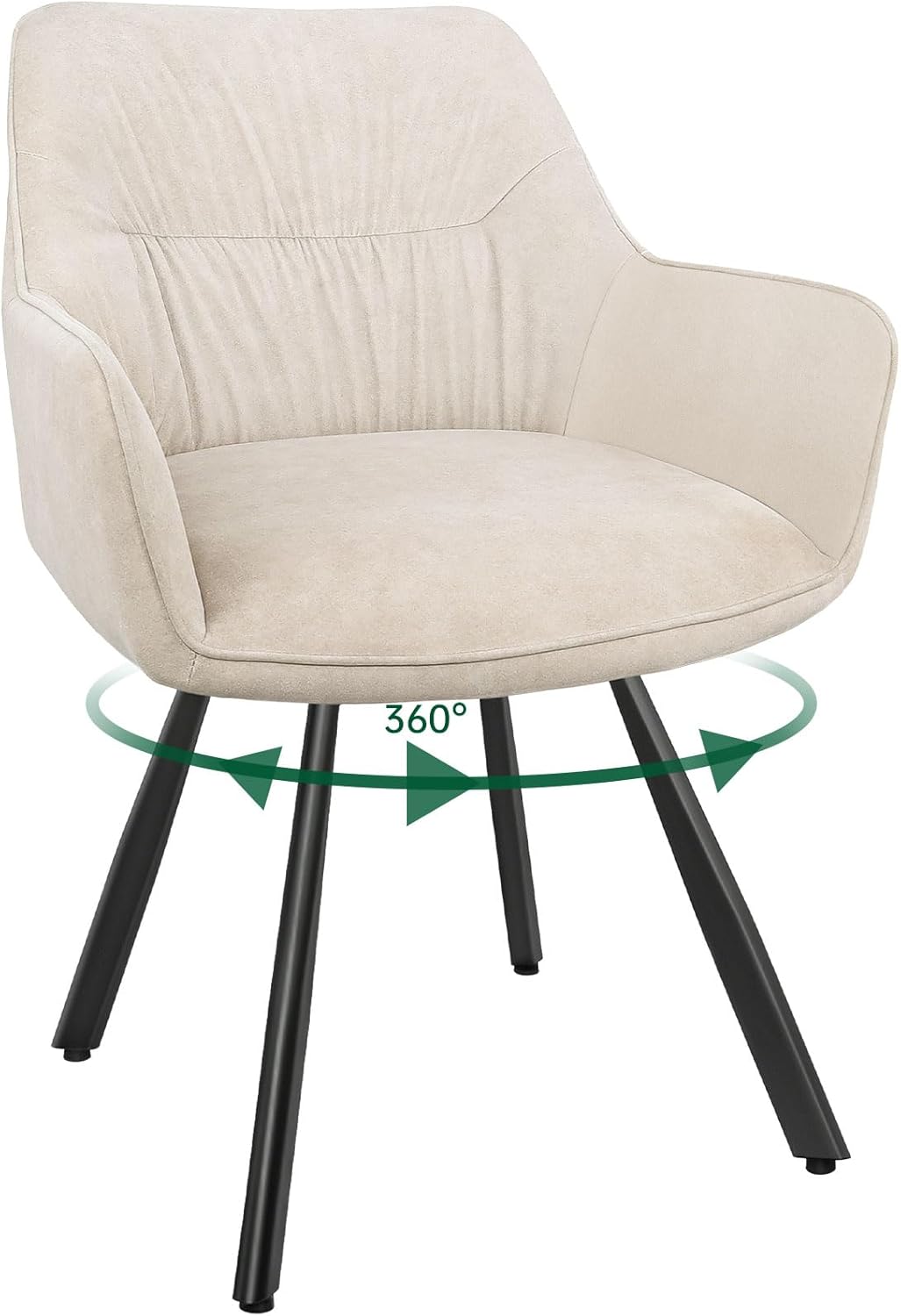 Esszimmerstuhl 4er Set drehbar, Armlehnstuhl drehbar 360°,Moderner Polsterstuhl Stuhl Samt, Stühle für Esszimmer,Küchenstuhl für Wohnzimmer, Arbeitszimmer,Schlafzimmer,Khaki