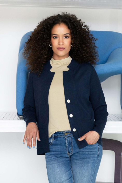 Ivy Beau blauwe dames vest