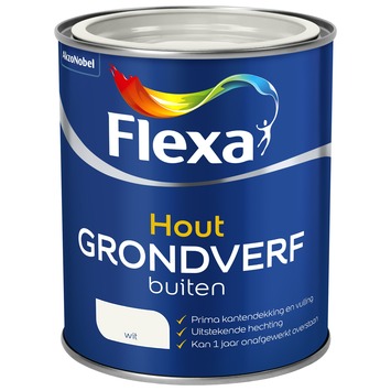 Flexa hout grondverf buiten wit 750 ml