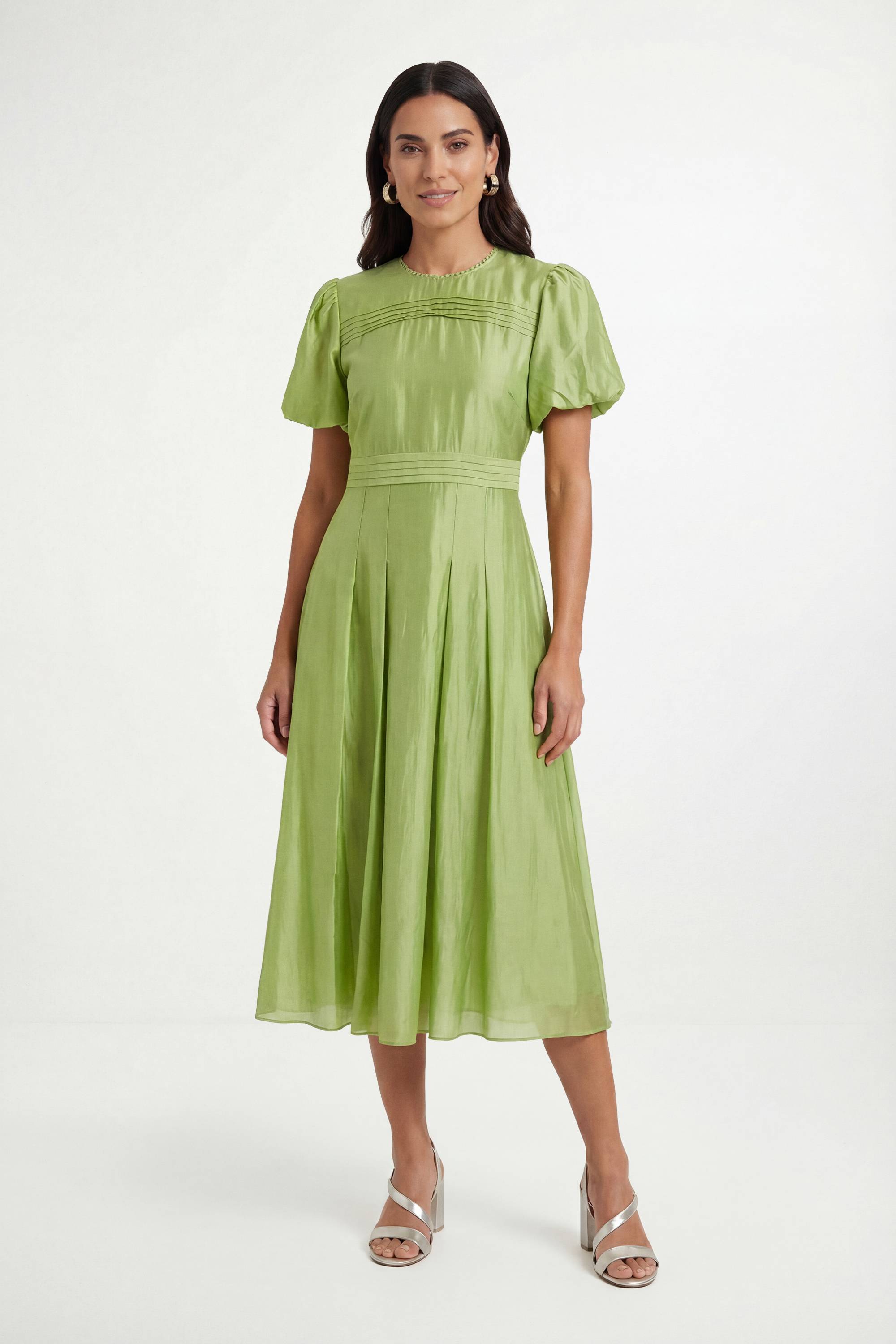 Wallis Robe Midi Plissée En Tencel Petite
