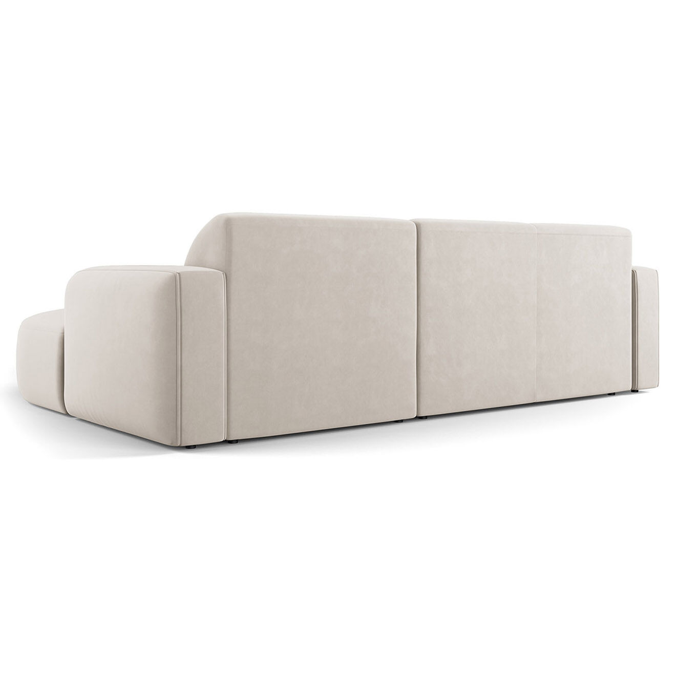Mazzini Sofas Canapé d'angle droit Velours Jasmin 4 Places beige - 250x170x72 cm