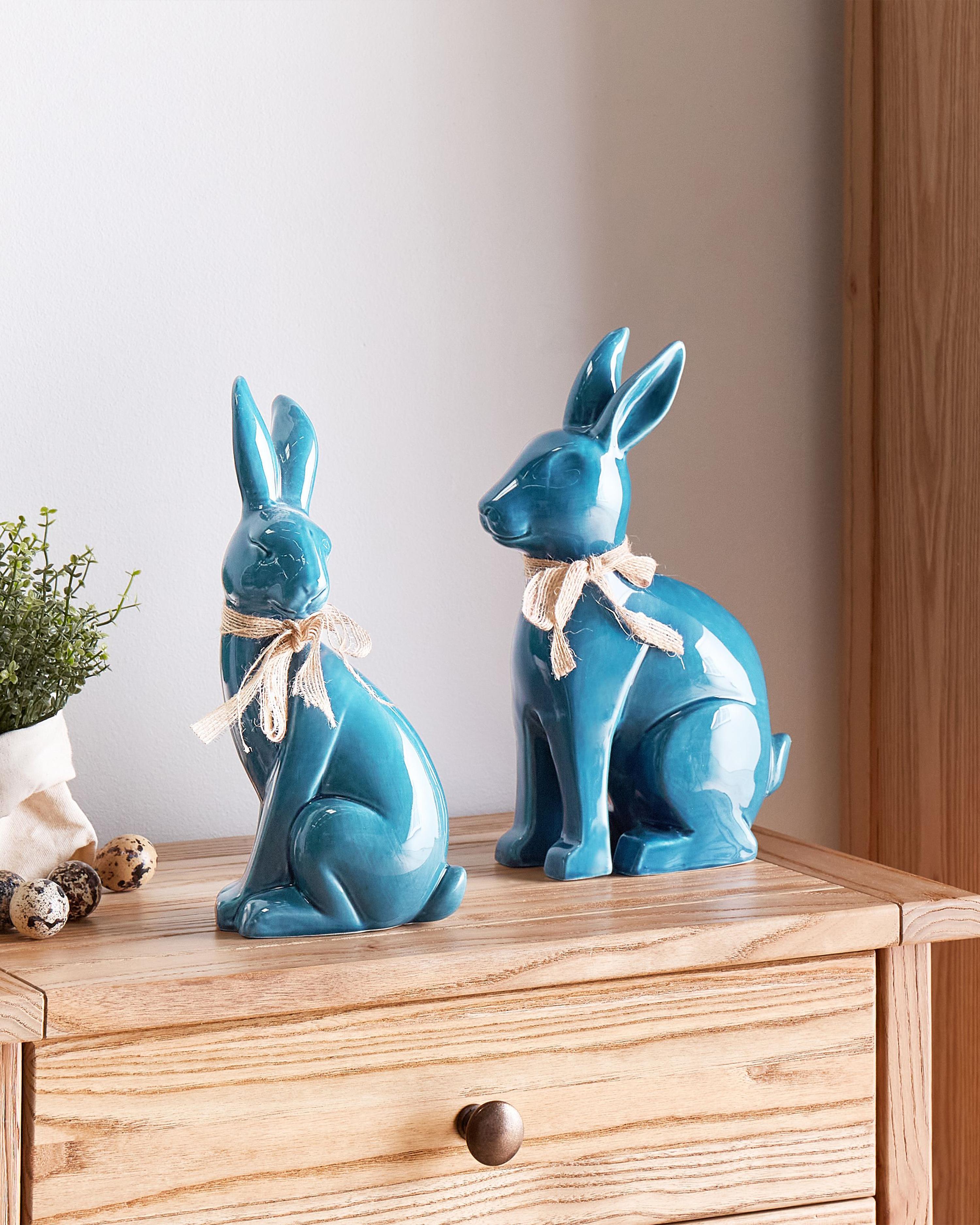 Figuur Konijn JAMBLES Keramiek Blauw