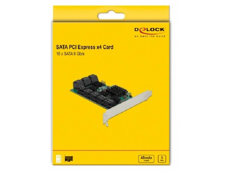 Delock RAID-Controller 16 Port SATA PCIe-Schnittstellenkarte mit 16x 2 Pin Pfostensteckern