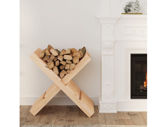 VIDAXL - Accessoires cheminée Porte-bûches 47x39,5x48 cm bois massif de pin