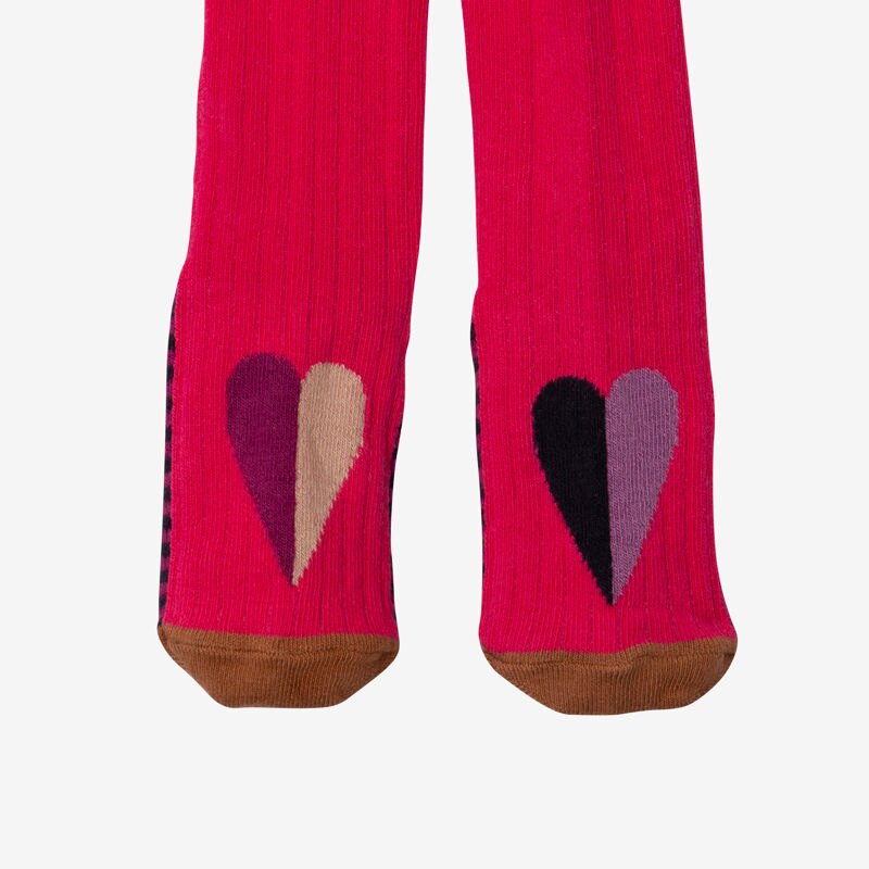 Collants bébé fille roses à coeurs Catimini Rose