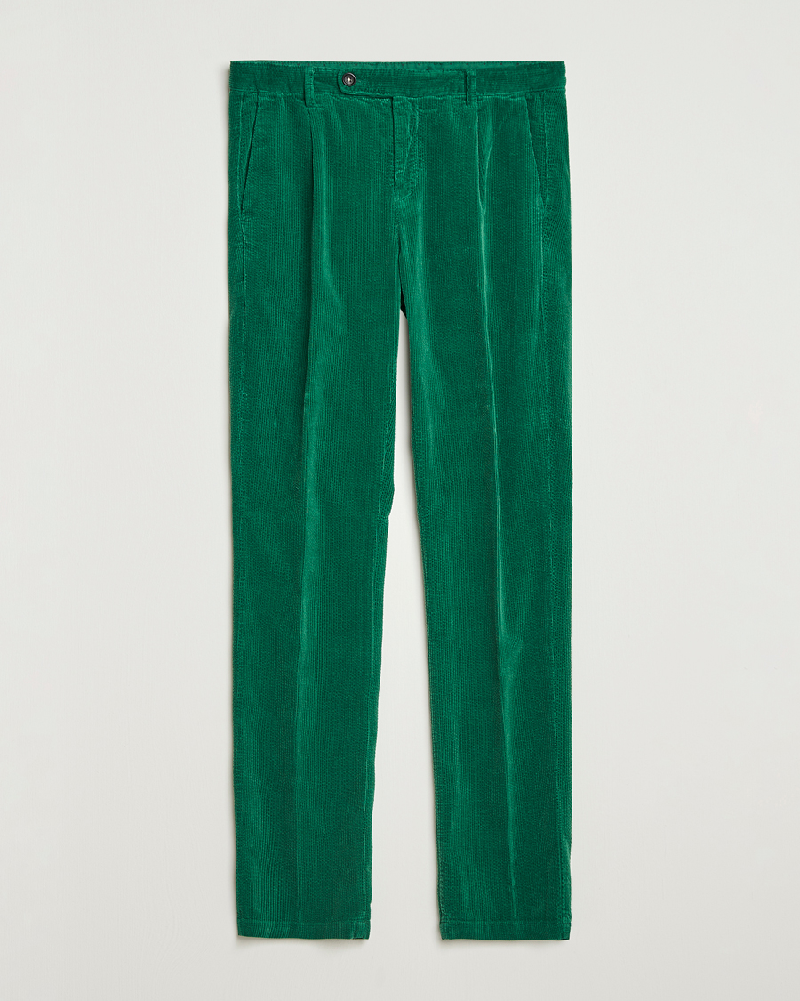 Massimo Alba Ionio Pleated Corduroy Pants Green