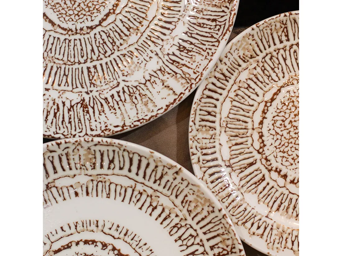 Novastyl - Lot 6 Assiettes Plates Lodge 27cm En Porcelaine