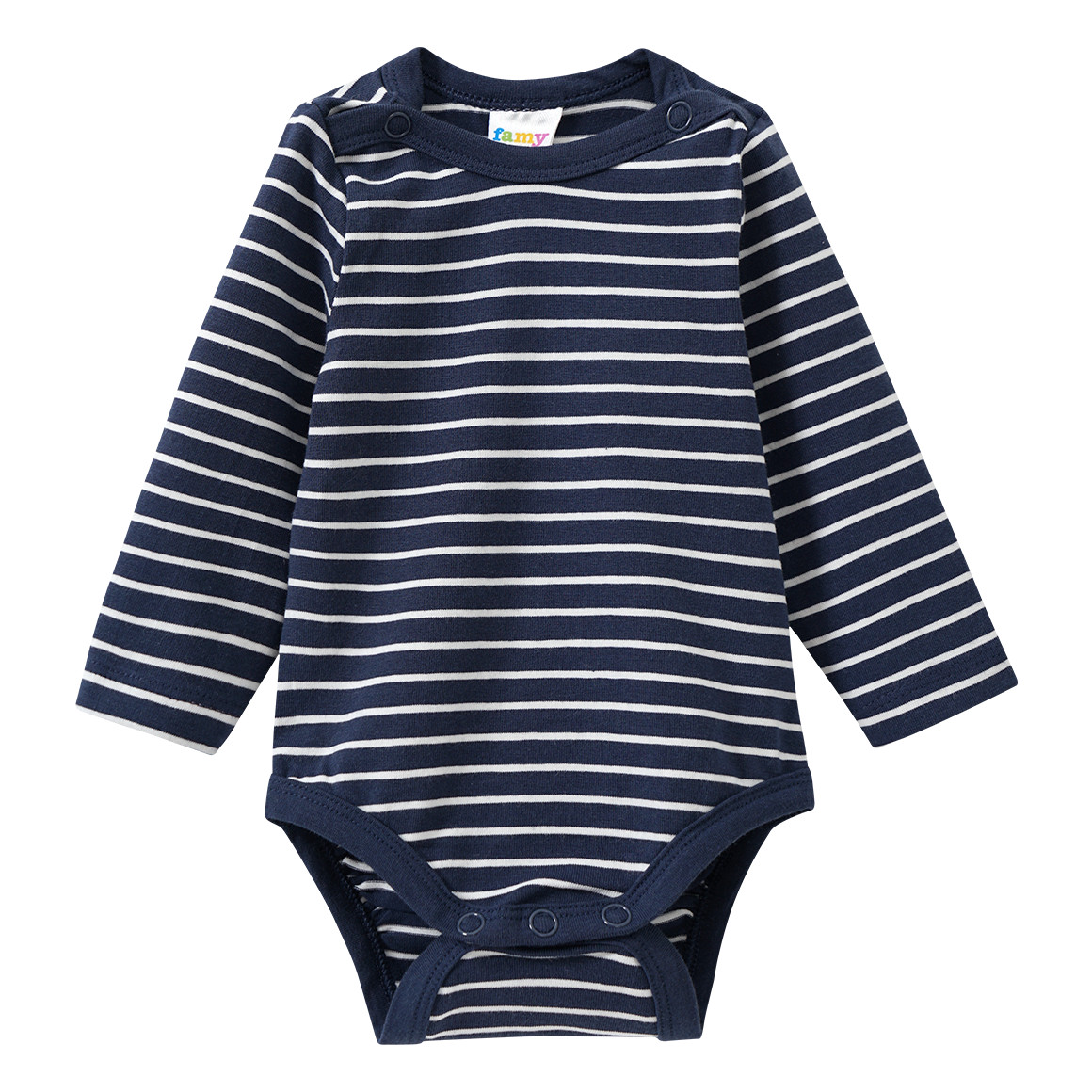 Famy 5 Baby Bodys in verschiedenen Dessins rosa / dunkelblau / weiss