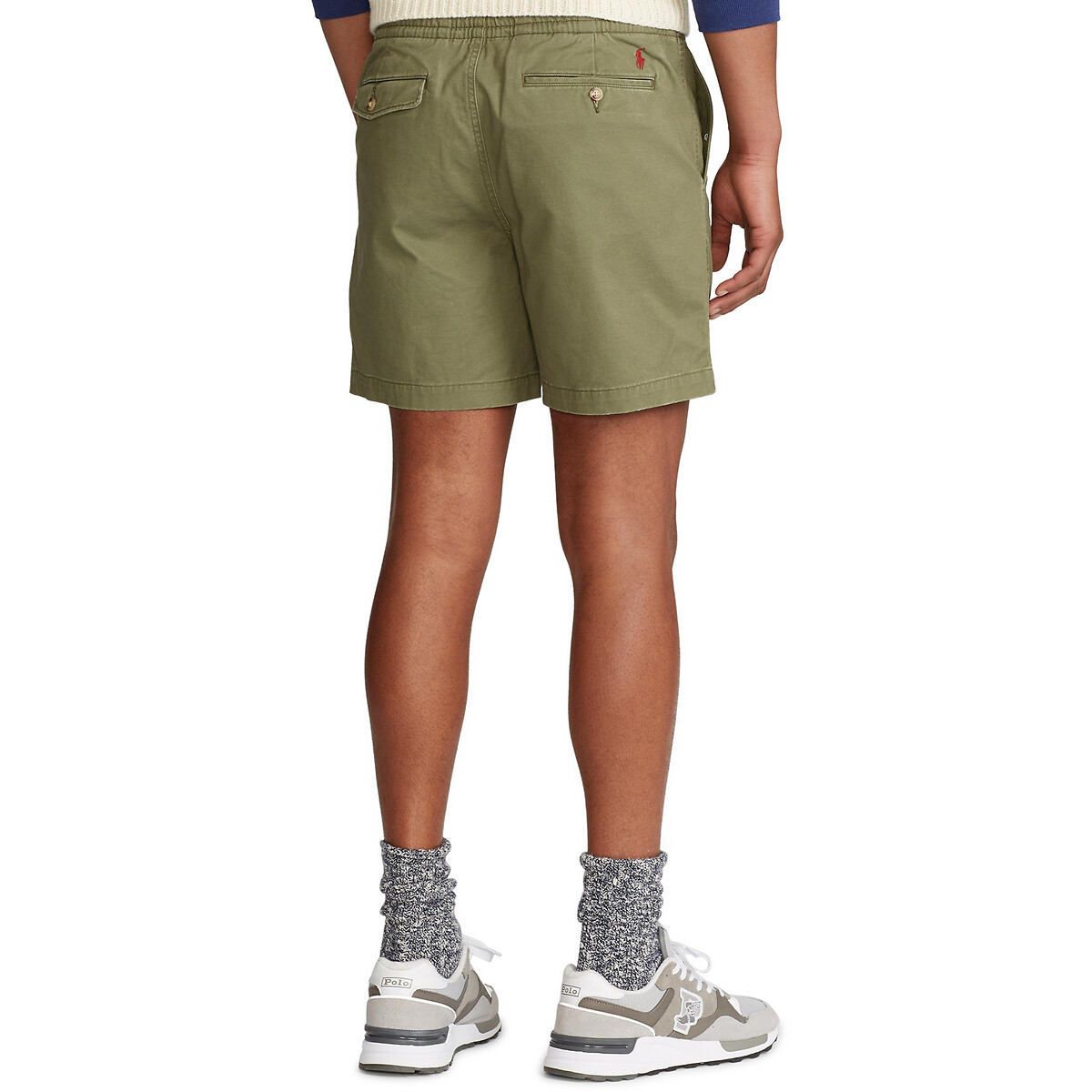 POLO RALPH LAUREN<br>Shorts retos em algodão elástico, estilo preppy
