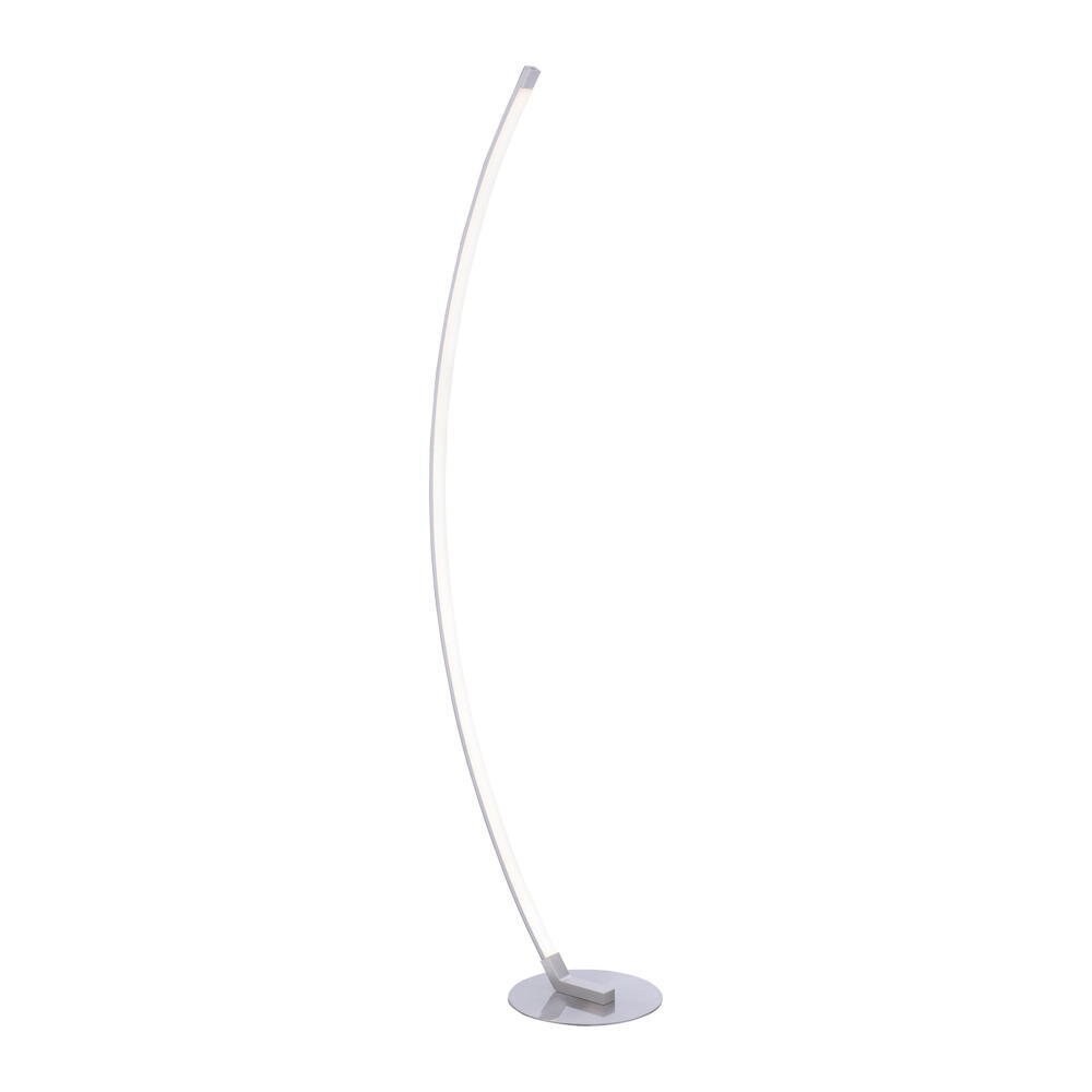 famlights | Alexia LED vloerlamp in zilver, 10,8W, 1200lm, gebogen